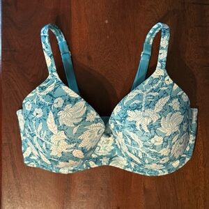 Soma bra 34DDD Teal/Ivory multi